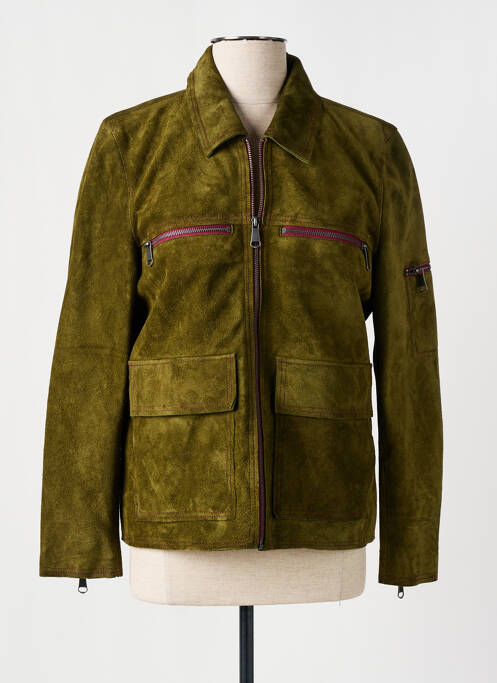 Veste en cuir vert ROSE GARDEN pour femme