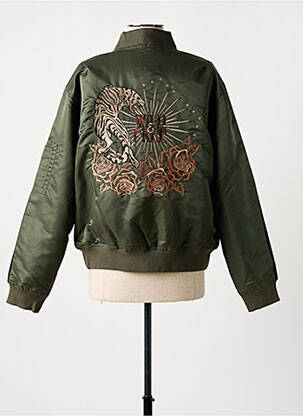 Blouson col v vert ROSE GARDEN femme
