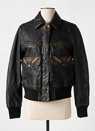Veste en cuir poches noir ROSE GARDEN femme