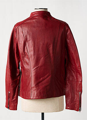 Veste en cuir poches rouge ROSE GARDEN femme