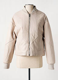 Veste en cuir poches beige ROSE GARDEN femme