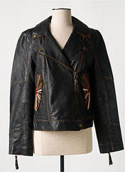 Veste en cuir marron ROSE GARDEN pour femme seconde vue