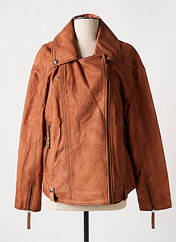 Veste en cuir marron ROSE GARDEN pour femme seconde vue