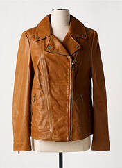 Veste en cuir marron ROSE GARDEN pour femme seconde vue