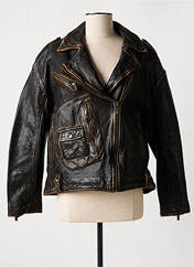 Veste en cuir marron ROSE GARDEN pour femme seconde vue