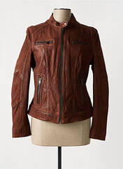 Veste en cuir marron ROSE GARDEN pour femme seconde vue
