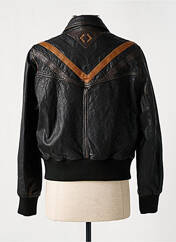 Veste en cuir noir ROSE GARDEN pour femme seconde vue