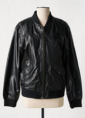 Veste en cuir noir ROSE GARDEN pour femme seconde vue