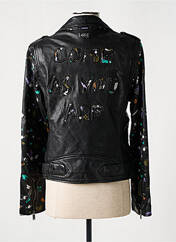 Veste en cuir noir ROSE GARDEN pour femme seconde vue