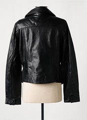 Veste en cuir noir ROSE GARDEN pour femme seconde vue