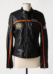 Veste en cuir noir ROSE GARDEN pour femme seconde vue