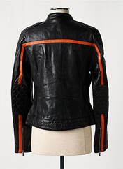 Veste en cuir noir ROSE GARDEN pour femme seconde vue