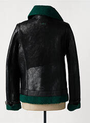 Veste en cuir noir ROSE GARDEN pour femme seconde vue