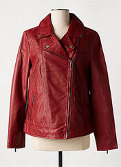 Veste en cuir rouge ROSE GARDEN pour femme seconde vue