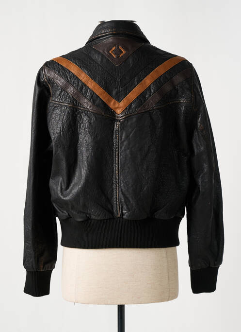 Veste en cuir poches noir ROSE GARDEN femme