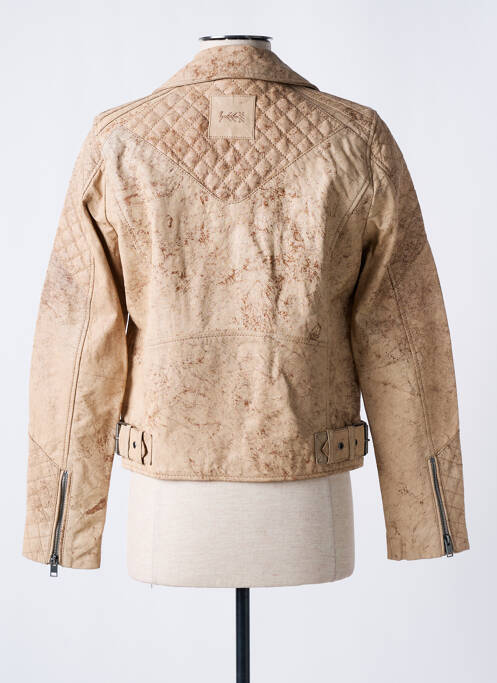 Veste en cuir beige ROSE GARDEN pour femme