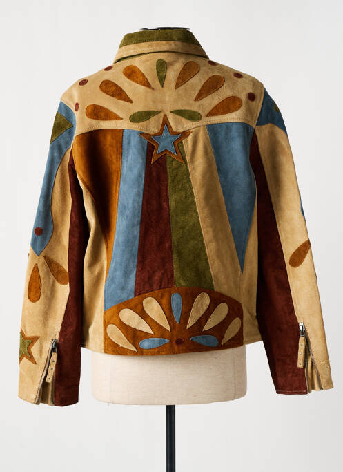 Veste en cuir beige ROSE GARDEN pour femme