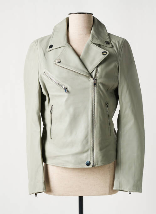 Veste en cuir gris ROSE GARDEN pour femme