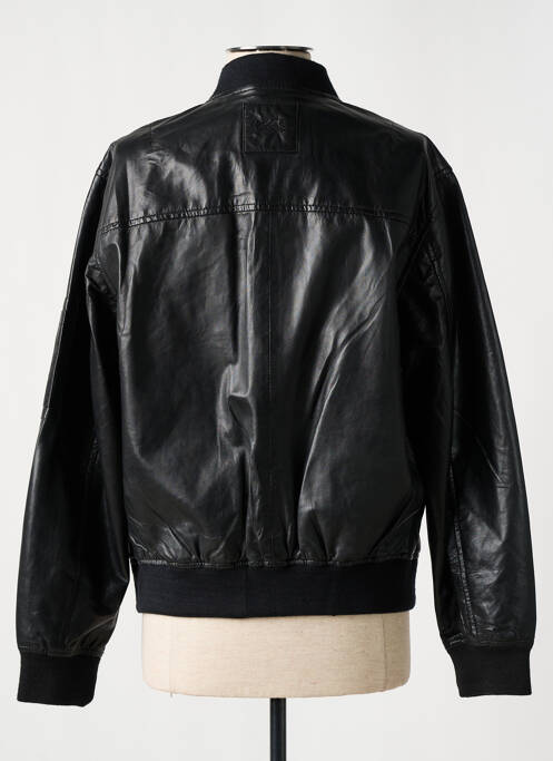 Veste en cuir noir ROSE GARDEN pour femme