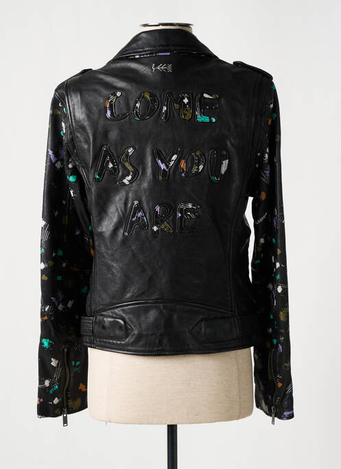 Veste en cuir noir ROSE GARDEN femme