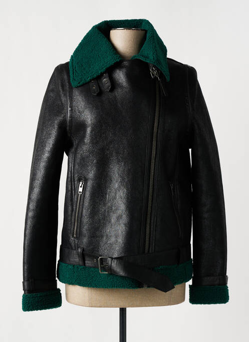 Veste en cuir noir ROSE GARDEN pour femme