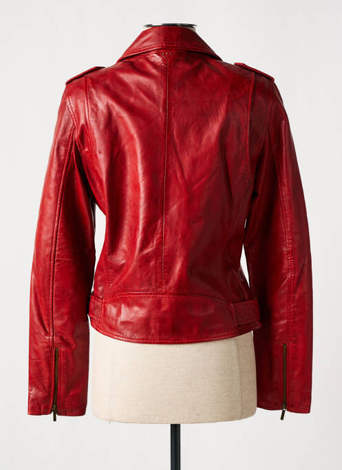 Veste en cuir rouge ROSE GARDEN pour femme