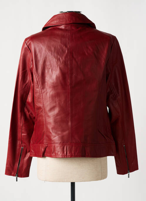 Veste en cuir rouge ROSE GARDEN femme