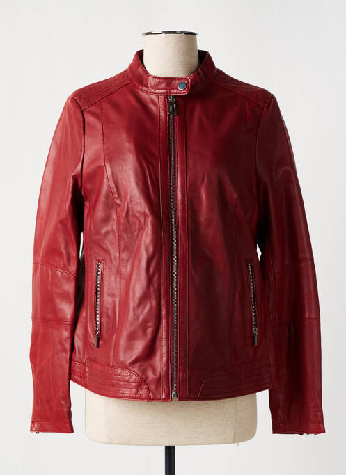 Veste en cuir rouge ROSE GARDEN pour femme