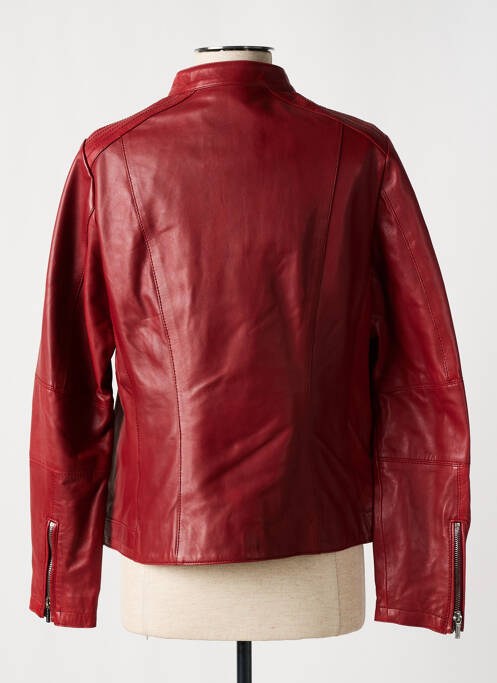 Veste en cuir rouge ROSE GARDEN pour femme