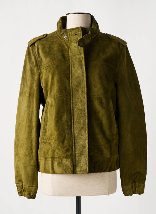 Veste en cuir vert ROSE GARDEN pour femme