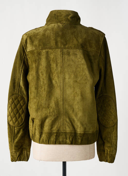 Veste en cuir vert ROSE GARDEN pour femme