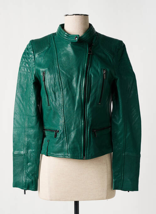 Veste en cuir vert ROSE GARDEN pour femme
