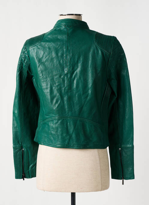 Veste en cuir vert ROSE GARDEN pour femme