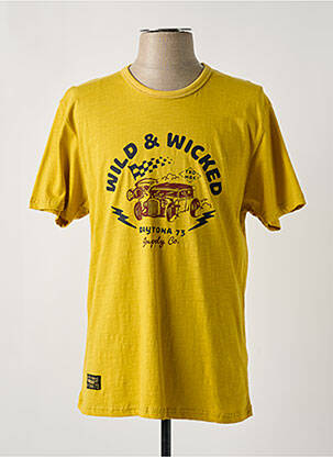 T-shirt coupe droite manches courtes jaune DAYTONA homme