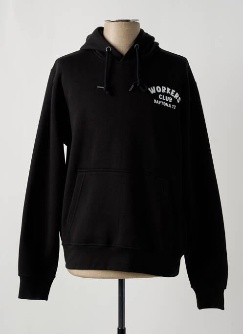 Sweat-shirt à capuche noir DAYTONA pour homme