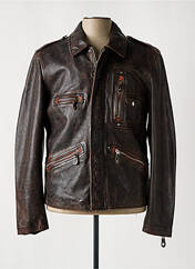 Veste en cuir marron DAYTONA pour homme seconde vue