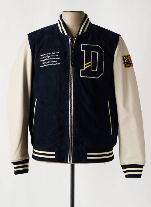 Veste en cuir bleu DAYTONA pour homme