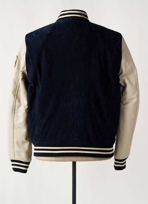 Veste en cuir bleu DAYTONA pour homme