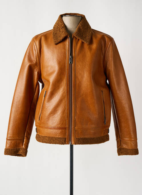 Veste en cuir marron DAYTONA pour homme