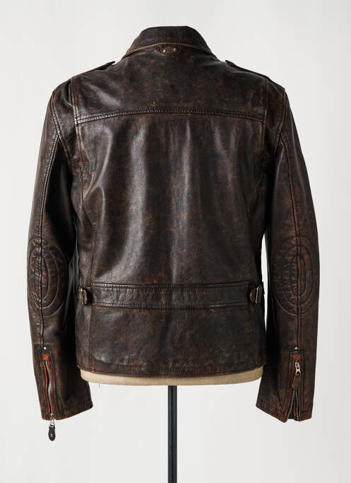 Veste en cuir marron DAYTONA pour homme