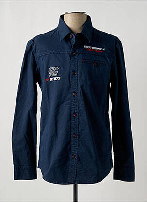 Chemise manches longues manches longues bleu DAYTONA homme