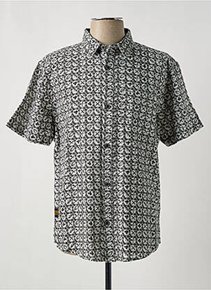 Chemise manches courtes imprimé fantaisie noir DAYTONA homme