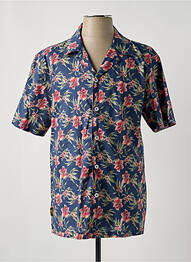 Chemise manches courtes col tailleur bleu DAYTONA homme