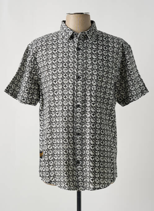 Chemise manches courtes imprimé fantaisie noir DAYTONA homme