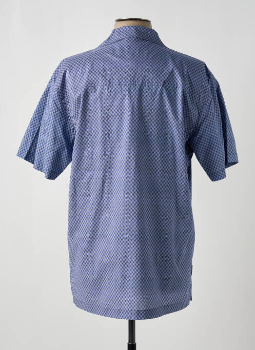 Chemise manches courtes col tailleur bleu DAYTONA homme