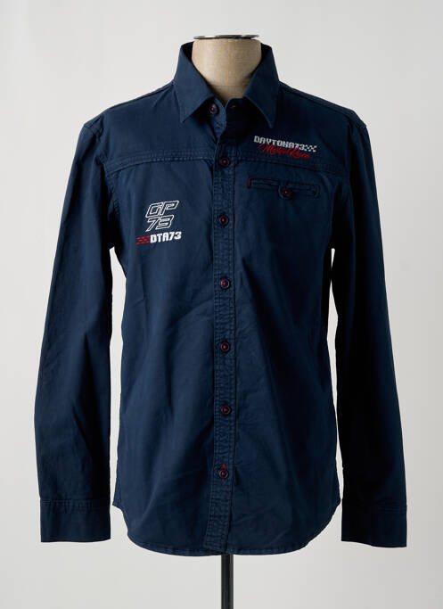Chemise manches longues bleu DAYTONA pour homme