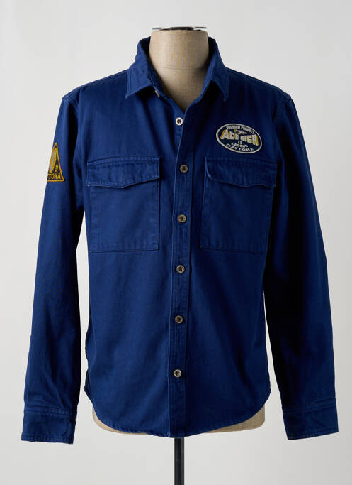 Chemise manches longues bleu DAYTONA pour homme