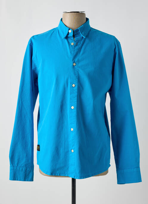 Chemise manches longues bleu DAYTONA pour homme