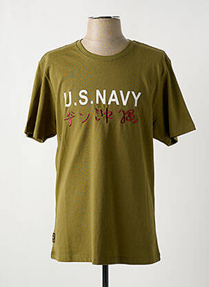 T-shirt broderie manches courtes vert DAYTONA homme