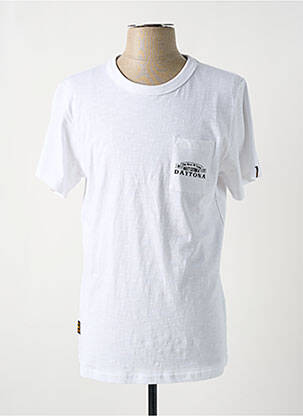 T-shirt tissage chiné manches courtes blanc DAYTONA homme
